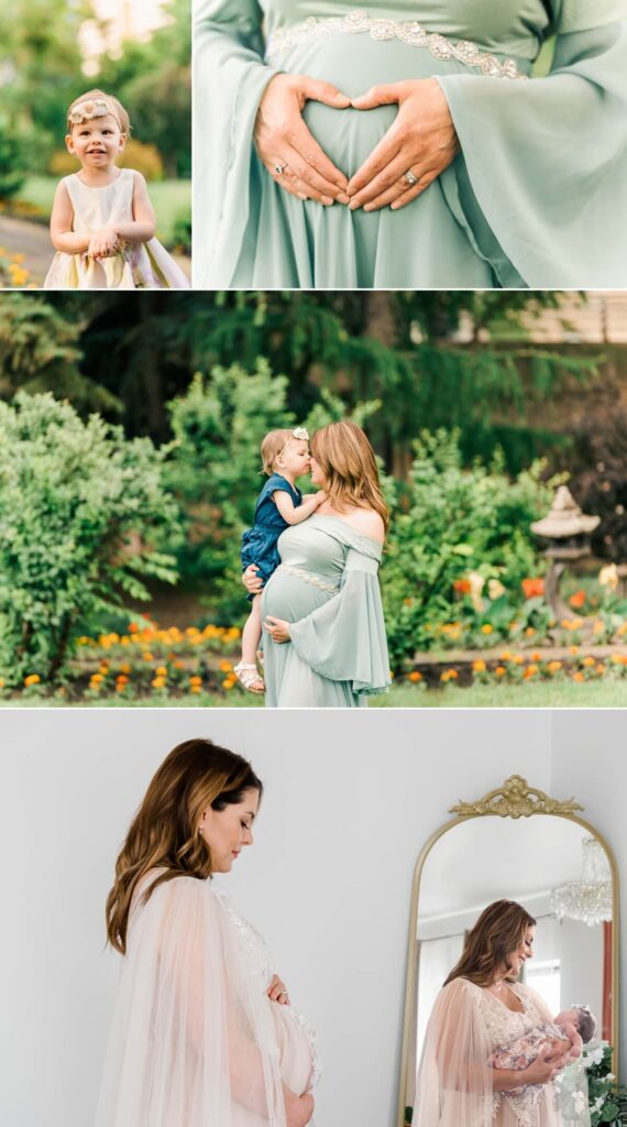 Collage of an Edmonton Lifestyle Maternity & Newborn session by Cynthia Priest Photography