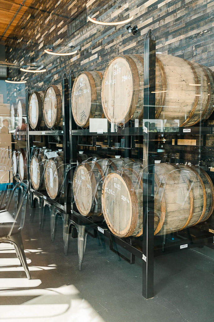 View of the barrel from the barrel room ceremony area