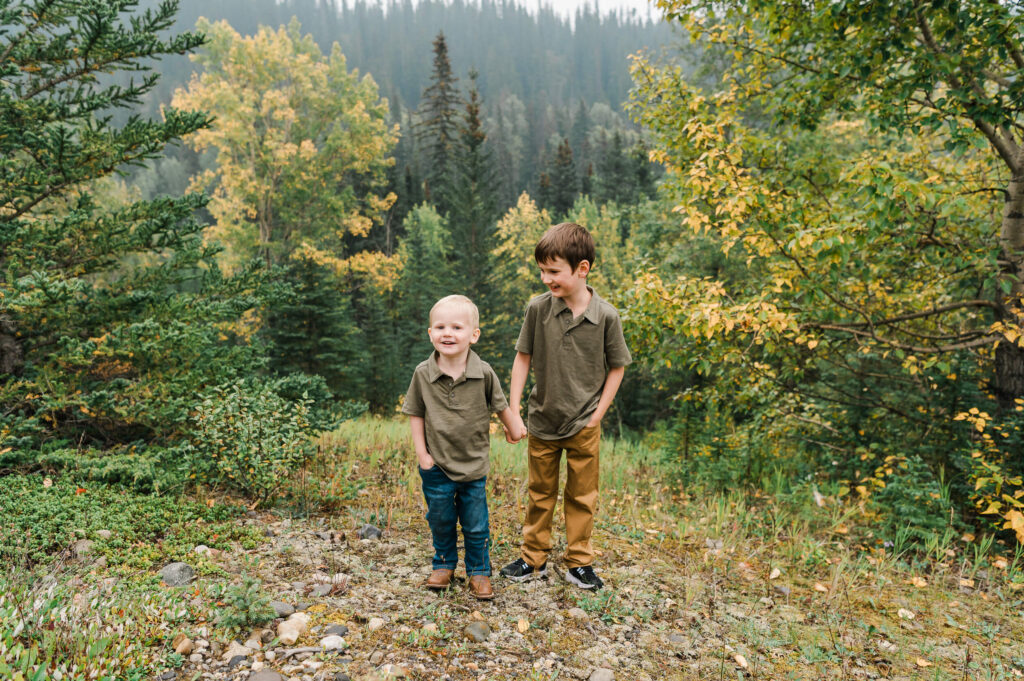 Albertan kids having fun outdoors in Nordegg