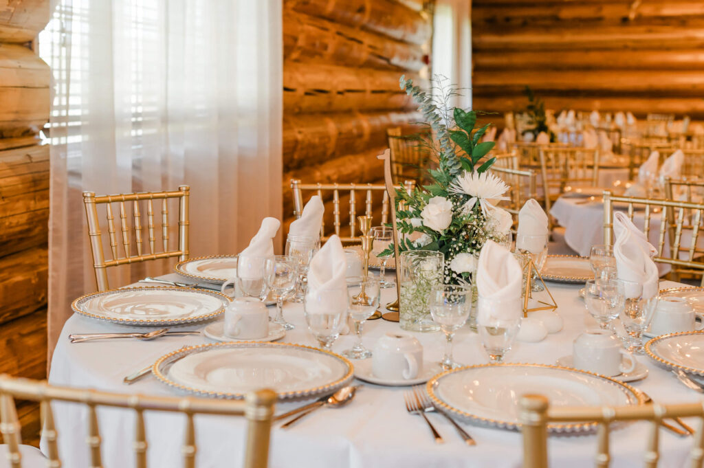 a table set for a wedding