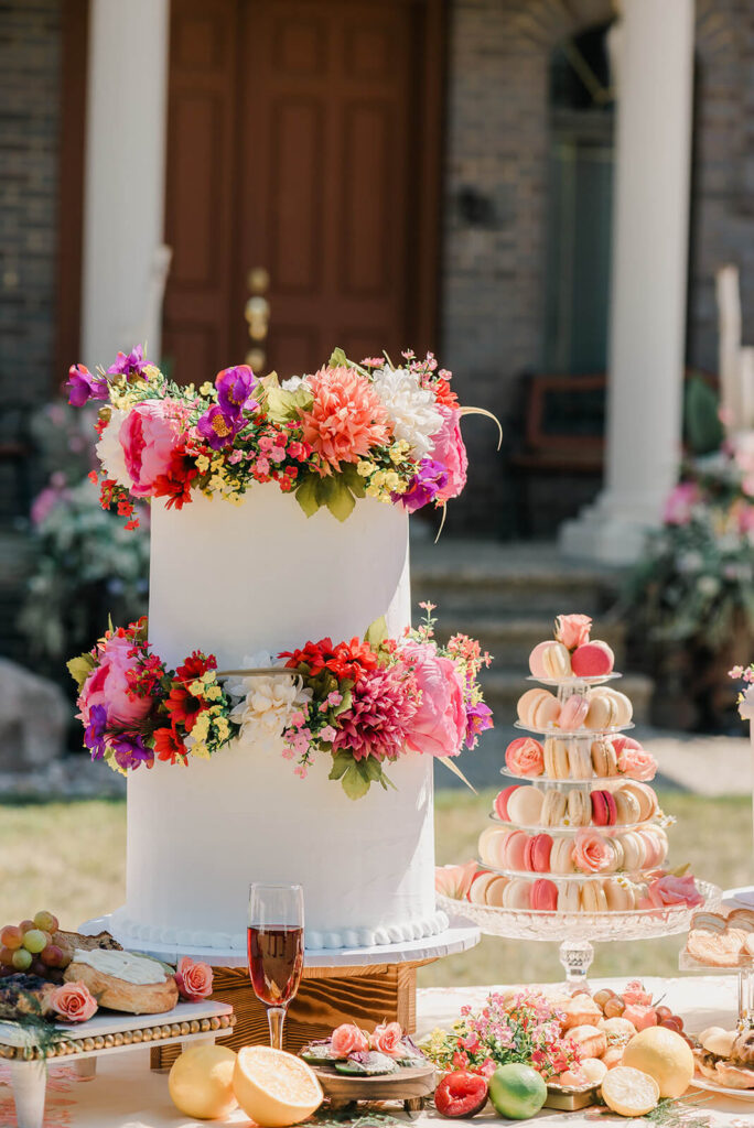 Beautifully decorated cake Bridgerton themed at Cornerstone